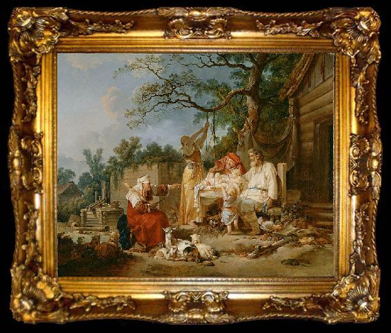 framed  Jean-Baptiste Le Prince The Russian Cradle, ta009-2